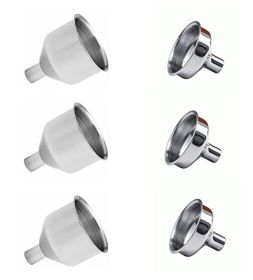 6 Pack of Stainless Steel Funnels for Essential Oils, 3 Tall, 3 Short