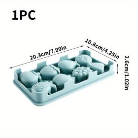 1pc; Food Grade Silicone Ice Tray; Ice Cube Mold; Cold Drinking Ice Mold; 8 Grids Fruit Ice Tray; Chocolate Cookie Mold 7.99*4.25in