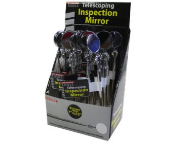 Telescoping Mini Inspection Mirror w/Pen Clip in Countertop Display