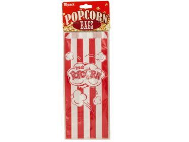 Striped Paper Popcorn Bags