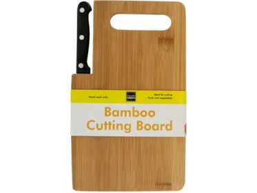 Bamboo Cutting Board with Built-In Knife