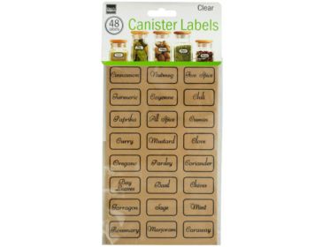 Clear Kitchen Canister Labels