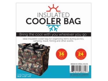 Camouflage Folding Insulated Cooler With Travel Strap