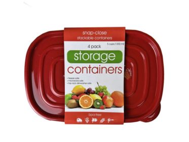 4 Pack Plastic Rectangular Food Container