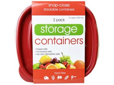 2 Pack Plastic Deep Square Food Container