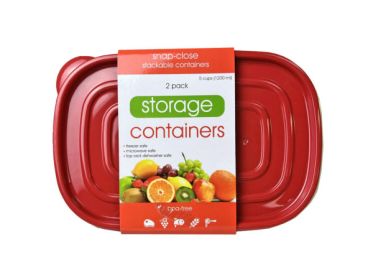 2 Pack Plastic Food Container with 2 Sections