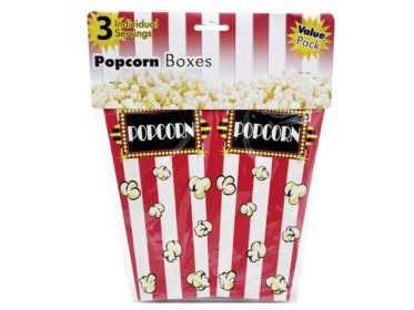 3 Piece Individual Serving Popcorn Boxes