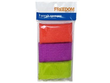 3 Pack Jumbo Colorful Scrub Sponges