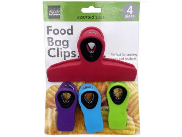 4 Pack Soft Grip Colorful Bag Clips