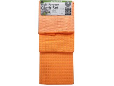 3 Pack Solid Color Microfiber Multi-Purpose Kitchen Cloth Set