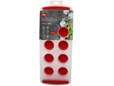 Edge 3 Pack Easy Pop Jumbo Round Silicone Ice Cube Trays in Red