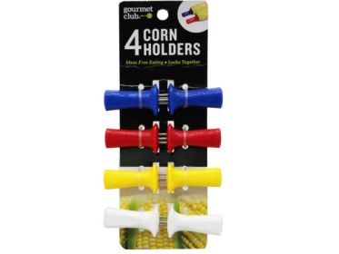 Gourmet Club 4 Corn Holder Sets on Clip Strip