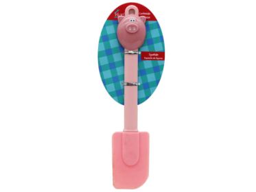 Small Pink Silicone Kitchen Spatula with Pig Head