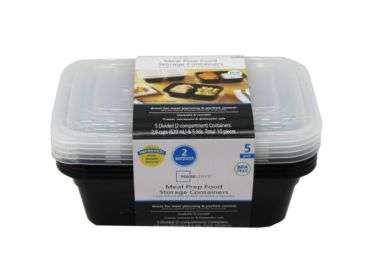 5 Pack Meal Prep Double-Sided Food Containers with Lids