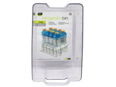 14.5" x 8.5" Clear Large Stackable Refrigerator Organizing Bin