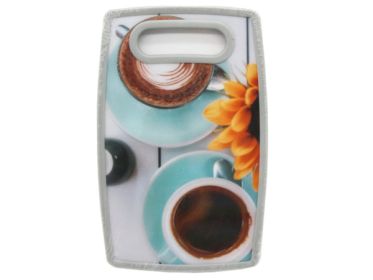 Maison Sucasa 10" x 6" Durable Cutting Board in Summer Coffee Design