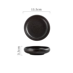 Small Dish Seasoning Ceramic Circular (Option: Black rhyme-S)