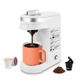 American Capsule Coffee Machine Household Hotel Single Cup Can Brew Ground (Option: White-US)