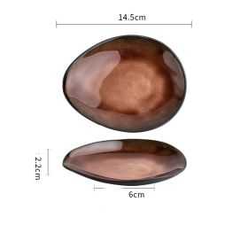 Ceramic Dim Sum Dishes With Tiny Flaws (Option: Amber red)