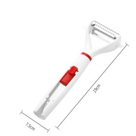 Peeling Knife 2in1 Multifunctional Stainless Steel (Option: Red white1)