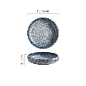 Small Dish Seasoning Ceramic Circular (Option: Dark Blue-S)