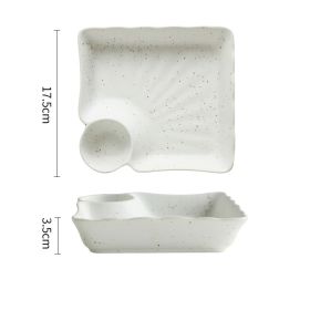 Japanese Fan-shaped Creative Cold Dish Plate (Option: Pitting)