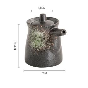 Ceramic Underglaze Color Japanese Style Seasoning Oil Pot (Option: Emerald green)