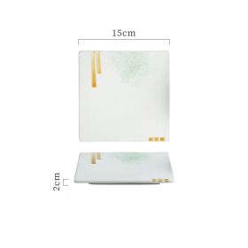 Creative Ceramic Plate Square Household (Option: Beginning of Spring-6inches)