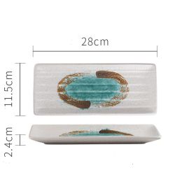 Japanese Creative Ceramic Plate (Option: Green ink)