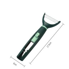 Peeling Knife 2in1 Multifunctional Stainless Steel (Option: Dark green)