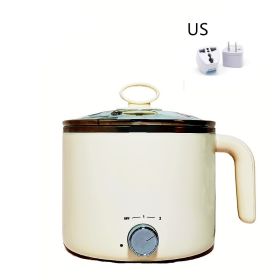 Mini Electric Cooking Pot Popular Gift Small (Option: Milky white-US)