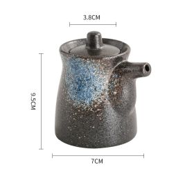 Ceramic Underglaze Color Japanese Style Seasoning Oil Pot (Option: Blues)