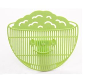 Creative Smiley Face Clip-on Rice Washing Water Drainer Melon (Color: green)