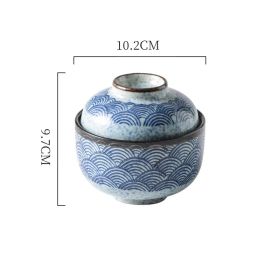 Household Dessert Japanese Ceramic Stew Bowl (Option: Ripple pattern)