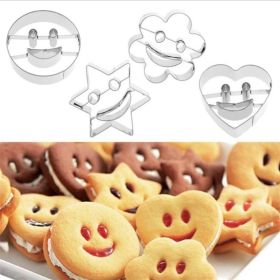 Stainless Steel Expression Pack Biscuit Mold (Option: 4pcs smile)