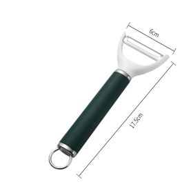 Peeling Knife 2in1 Multifunctional Stainless Steel (Option: Green white)