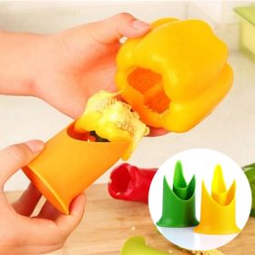 1pc/Pack; Green Peppers; Tomatoes; Fruit And Vegetable Corer (Color: yellow)