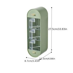 1 Piece Spice Box Organizer; Wall Mounted Seasoning Box; Adhesive Seasoning Storage Box; Kitchen Storage Box (Color: Light Green color)