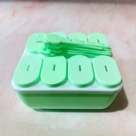 1pc Food Grade Silicone Popsicle Ice Cream Mold Homemade Box Home Ice Cream Stick Ice Tray Grinding Ice Cube Popsicle Mold (Items: Popsicle Mold, Color: Square Green)