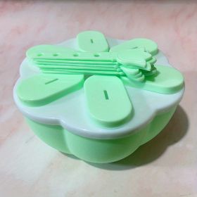 1pc Food Grade Silicone Popsicle Ice Cream Mold Homemade Box Home Ice Cream Stick Ice Tray Grinding Ice Cube Popsicle Mold (Items: Popsicle Mold, Color: Round Green)