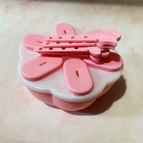 1pc Food Grade Silicone Popsicle Ice Cream Mold Homemade Box Home Ice Cream Stick Ice Tray Grinding Ice Cube Popsicle Mold (Items: Popsicle Mold, Color: Round Pink)