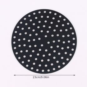 1pc 7.5in/8in/9in Air Fryer Liner Silicone Air Fryer Mat (Style: Round 9in, Color: Black)