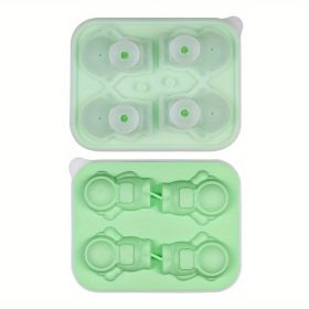 1pc Astronaut Ice Cube Mold Frozen Coffee Milk Tea Internet Celebrity Ice Mold Homemade Silicone Sorbet Ice Tray Mold (Color: 4 Astronaut Ice Trays-Green)