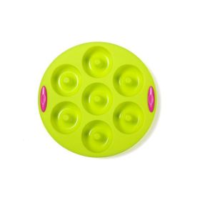 7 Holes Donuts Mold Silicone Donuts Pan Baking Sheet Silicone Baking Pans Non-Stick Kitchen Baking Tool (Color: green)