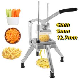 6mm/9mm/12.7mm Commercial Home Vegetable Fruit Dicer Cutter  Slicer Chopper Manual Cutting Machine (Color: Silver, size: 9 mm)