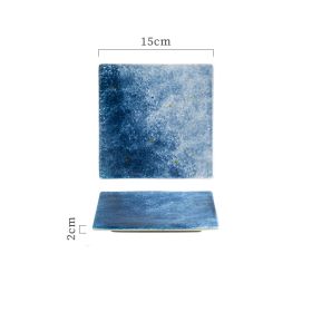 Creative Ceramic Plate Square Household (Option: The sky-6inches)