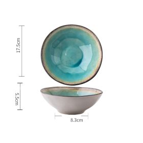 Retro Shaped Ceramic Bowls And Plates (Option: Salad bowl 7inches)