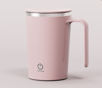 Kitchen Electric Mixing Cup Stirring Coffee Cup Automatic Mixing Mugs Cup Lazy Rotating Magnetic Water Cup (Option: Pink-USB)