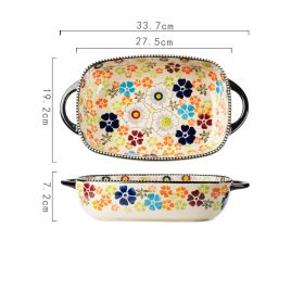 High Beauty Household Ceramic Tableware And Dishes (Option: Rectangular baking tray Large)