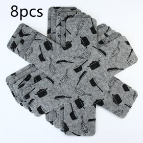 Single Sided Printed Gray Non-woven Fabric Pot Mat (Option: Grey-38cm-8PCS)